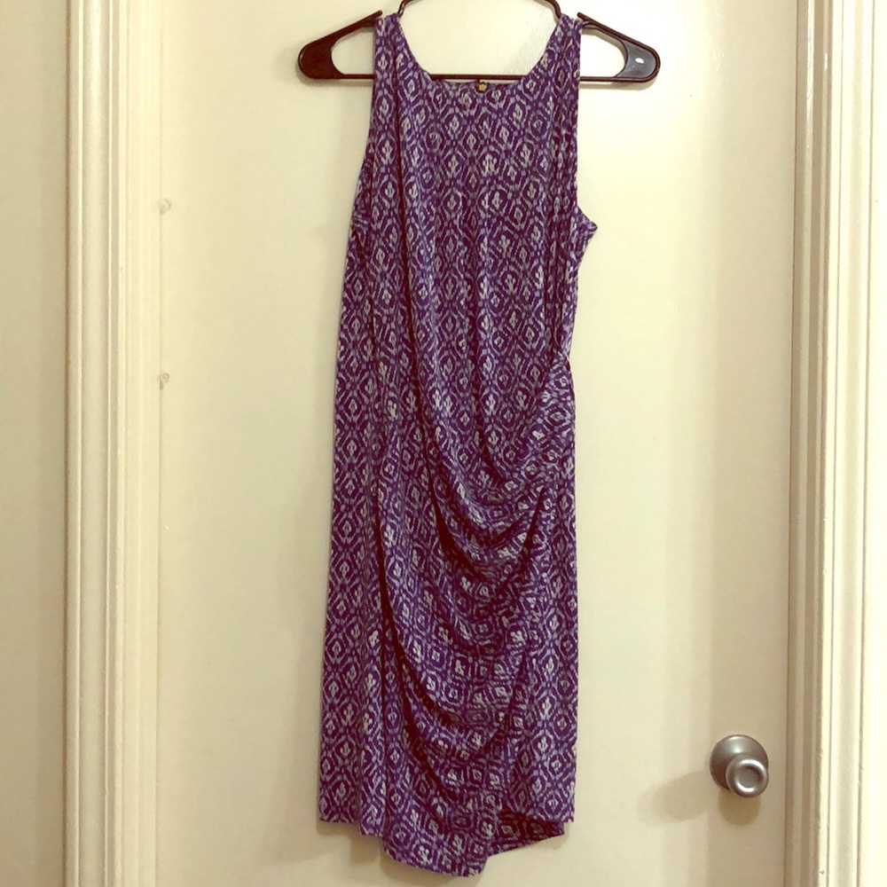 Cinched side Print dress